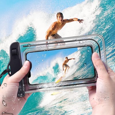 Waterdichte Telefoonhoesjes - Onderwater Hoesje Telefoon - Waterdichte telefoonzakje - Geschikt voor alle Smartphones - Ook voor paspoort & betaalpassen - Zwart