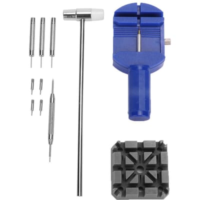 Horlogeband schakel pin verwijderaar kit armband band afstellers horloge reparatie gereedschap blue