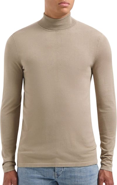 PURE PATH Essential Knit Turtleneck Sweater Truien & Vesten Heren - Sweater - Hoodie - Vest- Taupe - Maat XL