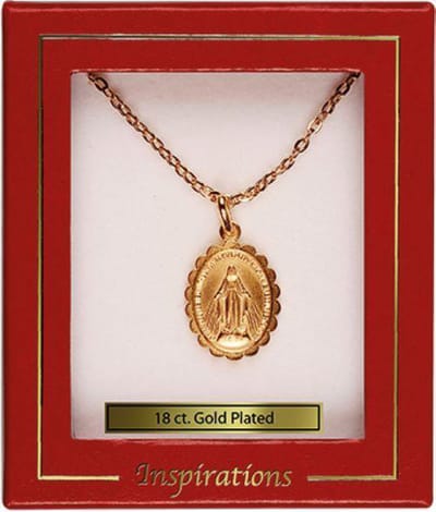 Ketting goud met hanger Maria goud. (6867)
