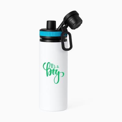 Hacebo® - It's a Boy waterfles met draaidop blauw - Baby - Kersverse ouders - Geboorte kraamcadeau jongen - babyshower - water fles - 850ML