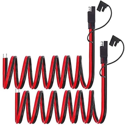 Aansluitkabel 12 AWG 100 cm - Verlengkabel met 2-Pins Stekker voor Motoren en Auto's