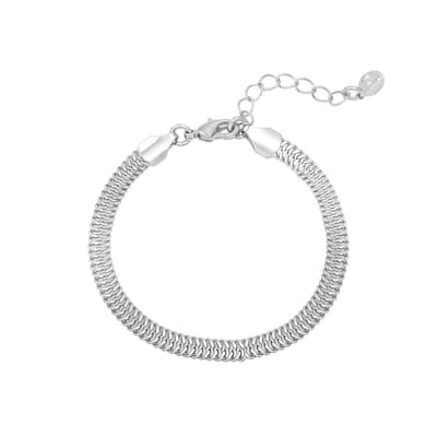 Yehwang Armband schakelslang zilver