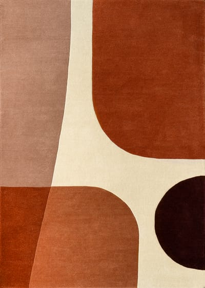 Acsento LipariTerra Vloerkleed - 160 x 230 cm - Oranje - Rechthoekig - Wol - Woonkamer, Slaapkamer, Eetkamer - Abstract - Modern