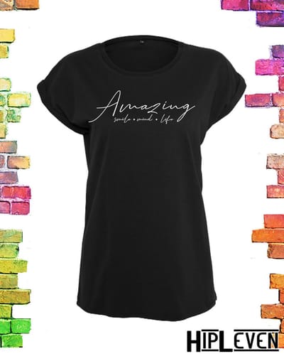 Zwart dames shirt Amazing | Zwart maat XXL