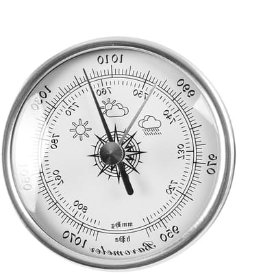 Mechanisch Weerstation - Barometer Thermometer - Weersvoorspelling Thuis - Schokbestendige Behuizing - 70 mm Schaal - Zilverkleurig