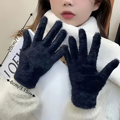 Nivard Winterhandschoen - Handschoenen - Touchscreen Handschoenen - Handschoenen WInter - Winter - Fluweel - Zwart