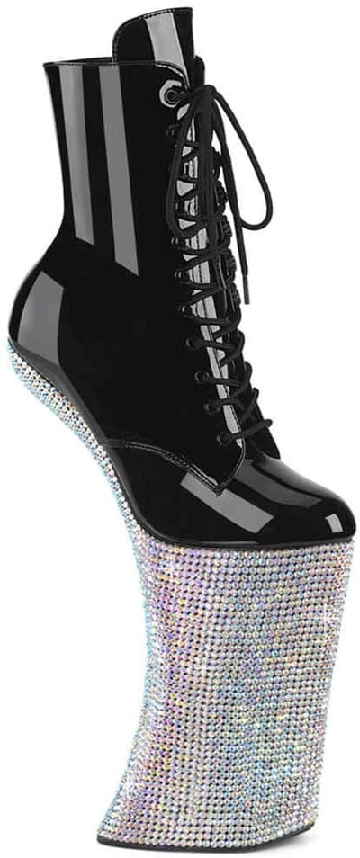 Pleaser - FORBIDDEN-1020BEJ Plateau Laarzen, Paaldans schoenen - US 8 - 38 Shoes - Zwart