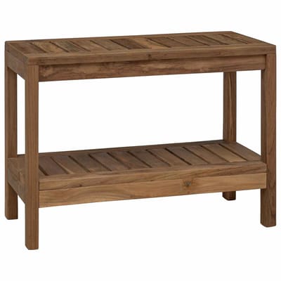 vidaXL - Badkamer - Zijtafel - Naturel - 60 - x - 30 - x - 45 - cm - Massief - Teakhout