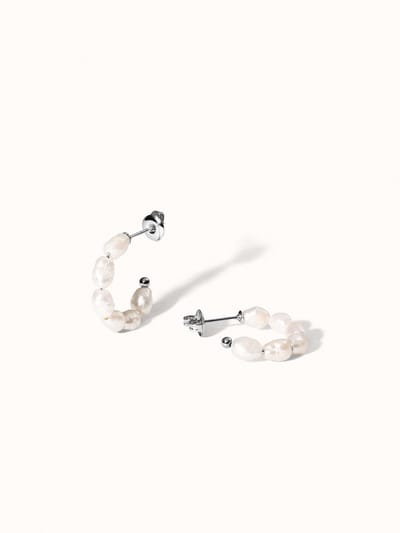 PURELEI Organic Pearl Perlenohrringe Silver Maat: OS | Oorbellen Outlet | Dames | Zilver