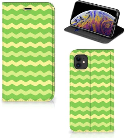 Apple iPhone 11 Hoesje met Magneet Waves Green