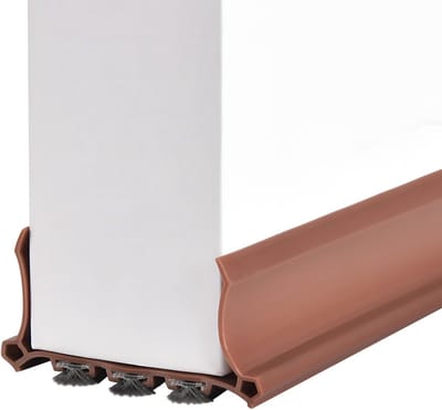 Afdichtstrip Deurbodem - Tochtstrip Vilt PVC - Tocht Buiten Houden - Verstelbare Breedte - 96cm - Bruin