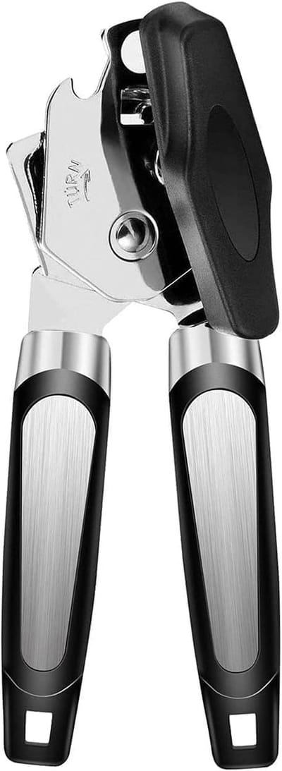 Handmatige blikopener - 3 in 1 multifunctionele flesopener - Flessen opener van roestvrij staal - Scherp mes - Met grote, gemakkelijk te draaien knop - Comfortabele grip - Geschikt voor alle soorten blikken - Zwart