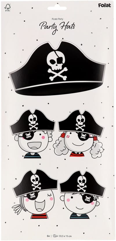 Piratenhoeden - Pirate Party - 33,5 x 15 cm - 6 stuks