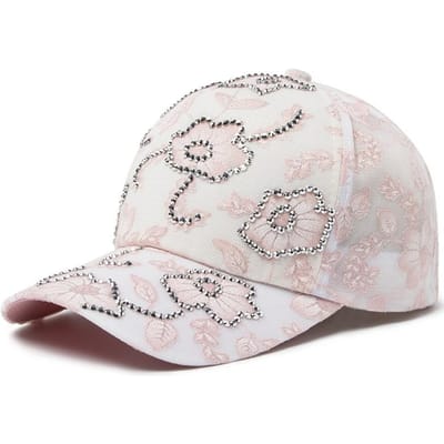 Casquette de Baseball pour Femme Élégante Fleur Strassée Dentelle Maille Casquettes Été Extérieur Décontractée Chapeau de Soleil Réglable Convient Pour un Usage Quotidien Adjustable white