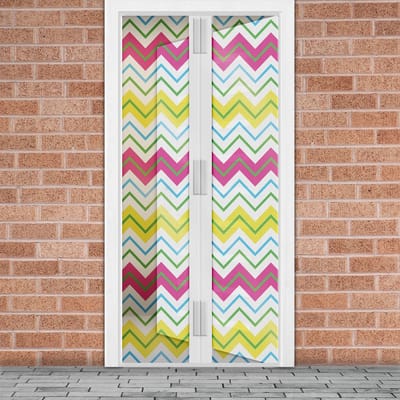 Magnetisch Deurgordijn Tegen Insecten – Vliegengordijn / Hordeur - Hor met Magneten – Zigzag Patroon – 100 x 210 cm – Zelfsluitend – Met Klittenband – Wasbaar en UV-Bestendig – Voor Deur en Balkon [11398N]