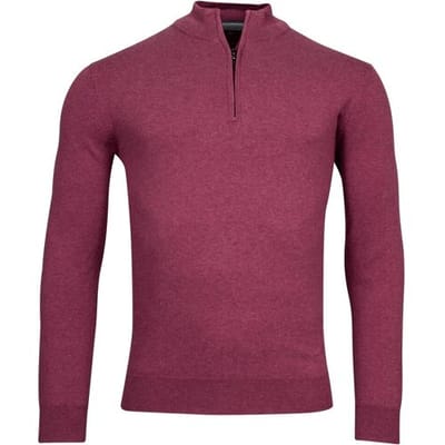 Baileys Trui Shirt Style Zip Single Knit Pima Cotton Grape Melange / male