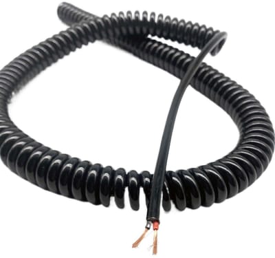 Spiraalkabel Flexibel - Veerkabel Stroomkabel - Projecten Aansluiten - Hoge Slijtvastheid - 3 Meter Stretch - Zwart