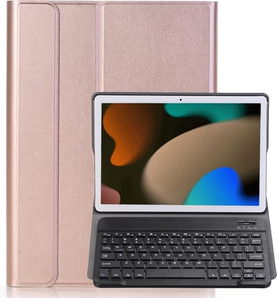 Hoes - Geschikt voor Apple iPad 7 (2019) - 10.2 inch - 7e Generatie - Keyboard Book Cover - Toetsenbord Case - Hoesje - Rosé goud
