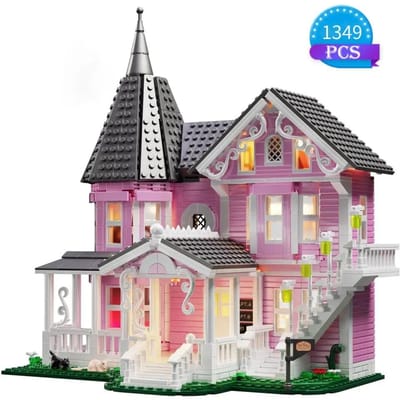 Coralines Bouwsteen Collectie Roze Paleis Model Appartement Ideeën Film Architectuur Speelgoed ontworpen voor Jongens en Meisjes Kerstcadeau 1349 Stuks bagged-A729