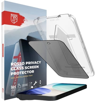 Rosso Privacy Screen Protector Geschikt voor Apple iPhone 17 Pro - 9H Gehard Glas - Installatietray - Case Friendly Tempered Glass - Stofvrij - Eenvoudige Installatie