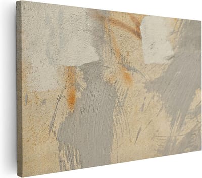 Artaza Canvas Schilderij Abstract - 90x60 cm - Wanddecoratie Beige - Muurdecoratie Woonkamer - Schilderijen Op Canvas