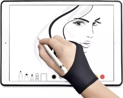 Tablet Tekenhandschoen - Zwart - Maat-M - iPad - Android Tablet Handschoen - Digital Drawing Artist Glove - Wacom Tekentablet Glove