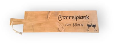 Borrelplank XXL 74cm!! met tekst WIJNGLAZEN - Persoonlijke borrelplank - 74x20cm - Cadeau - Origineel - Kadootje - Uniek - Barbecue - Tapasplank - Borrel plank hout - Serveerplank - Hapjesplank - Gepersonaliseerd