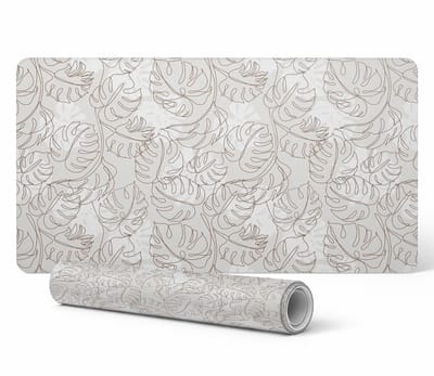 Duurzame antislip bureauonderlegger met monstera-bladerenpatroon, 90x45 cm