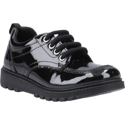 Hush Puppies Keeley Meisjes Zwarte Veterschoenen Van Leer