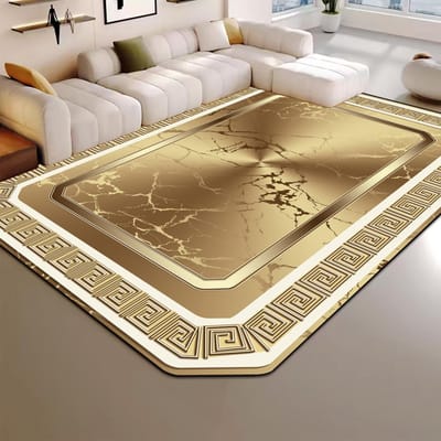 Hoogwaardig Luxe Woonkamer Tapijt 200x300cm Grote Oppervlakte Kleden Kamerdecoratie Gouden Vloermatten Wasbaar Europees Tatamimat Antislip 140*200cm