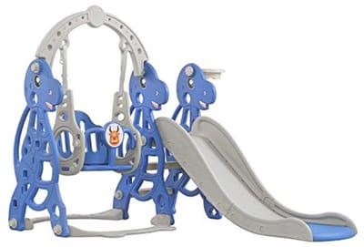 4-in-1 Multifunctionele Glijbaan voor Kinderen Binnenshuis met Basketbalring en Schommel – Geschikt voor Kinderen vanaf 1 Jaar