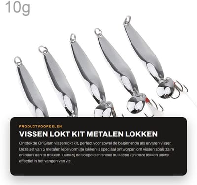 Dailygoods- Vissenlokken 5 Stuks - Metalen Aas - Dreggen Haken - Hoog Koolstofstaal - Duurzaam - Soepele Duikactie - Vislokken