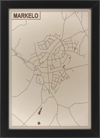 Houten stadskaart van Markelo