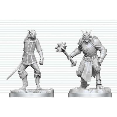 Dungeons & Dragons Nolzur's Marvelous Miniatures Unpainted Miniature Dragonborn Paladin & Dragonborn Squire 14 cm