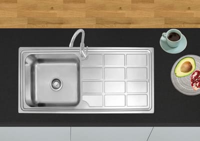 Inbouwspoelbak Roestvrij Staal - Keukenspoelbak Gootsteen - Keukenwerkzaamheden - Anti-condensatie Coating - 100x46 cm - Zilver
