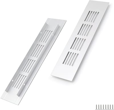 Dailygoods- Ventilatierooster Aluminium 200x50mm - 2 Stuks - Efficiënte Ventilatie - Onderhoudsvriendelijk - Eenvoudige Montage - Robuust en Corrosiebestendig - Ontluchtingsrooster