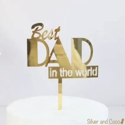 SilverAndCoco® - Vaderdag Versiering Ontbijt Prikker | Taartversiering Verjaardag Decoratie Pakket | Party Feest Cadeau voor - Vader / Dad / Liefste Papa