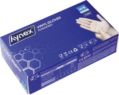 Hynex Vinyl Wegwerphandschoenen – Maat M - Gepoederd – Latexvrij – Transparant - Wit 4,5gr – 100 stuks