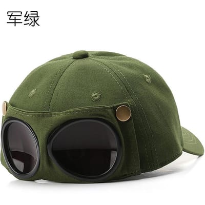 Mode Pilotenmuts Ins Koreaanse Versie Persoonlijkheid Bril Baseballpet Mannen Zonnebril Zonneklep Lente Zomer Veelzijdige Hoed 57CM gray