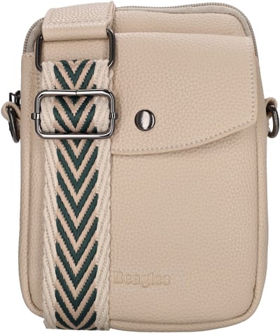 Beagles Las Palmas Crossbody Telefoontasje - Trendy Schouderband - Handige Ritsvakjes - Crossbody Tas - Beige