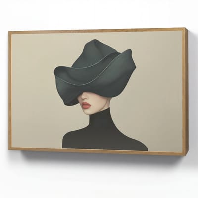 Wandlamp 90x60 cm - Oplaadbaar - Vrouw - Groen - Hoed - Wandlampen binnen woonkamer - Slaapkamer lamp - Decoratieve nachtlamp - Vloerlamp draadloos