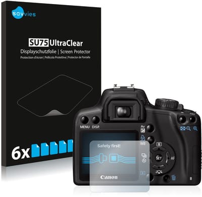 Savvies - Screenprotector voor Canon EOS 1000D - Folie Beschermfolie transparant 6 Stuks