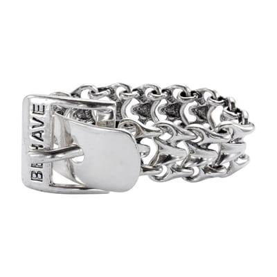 Behave - zilverkleurige armband in riemdesign - stoer fashion statement
