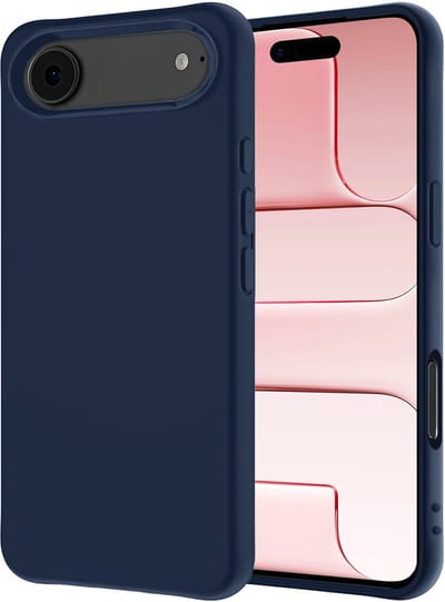 Hoesje - Geschikt voor Apple iPhone Air - Sterk & Shockproof - Hoes Cover - Siliconen Case - Donkerblauw
