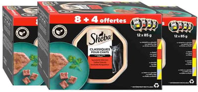 Sheba Kattenvoer Nat Classic Traiteur Paté Selectie Multipack - 3 x 12x85 gr - Voordeelverpakking