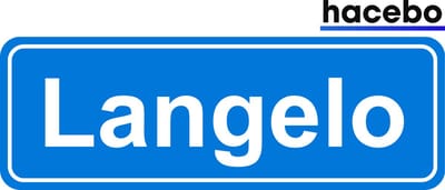 Hacebo - Plaatsnaam Sticker - 29x10 CM - Langelo sticker - Verkeersborden sticker - grappige cadeaus - Langelo