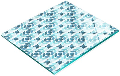 Duurzaam en stijlvol glazen bord met geometrisch patroon 60x52 cm