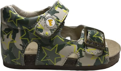 Falcotto gesp velcro gele sterren lederen sandalen Bea Camouflage mt 20