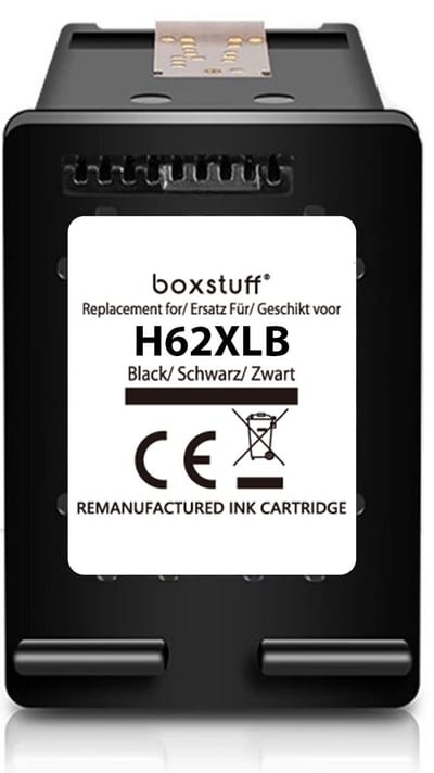 Boxstuff Inkt geschikt voor 62 XL Zwart - (C2P05AE) Compatibel met HP 62 / 62XL - Inkt Cartridge voor HP Envy 5640 / 5644 / 7640 / 7644 OfficeJet 5740 / 5742 / 200 / 250 - Hoge Capaciteit Zwart